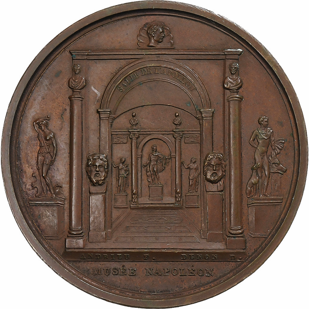 França, medalha, Napoleon I, Musée Napoléon, 1804, Cobre, Andrieu, MS(60-62)