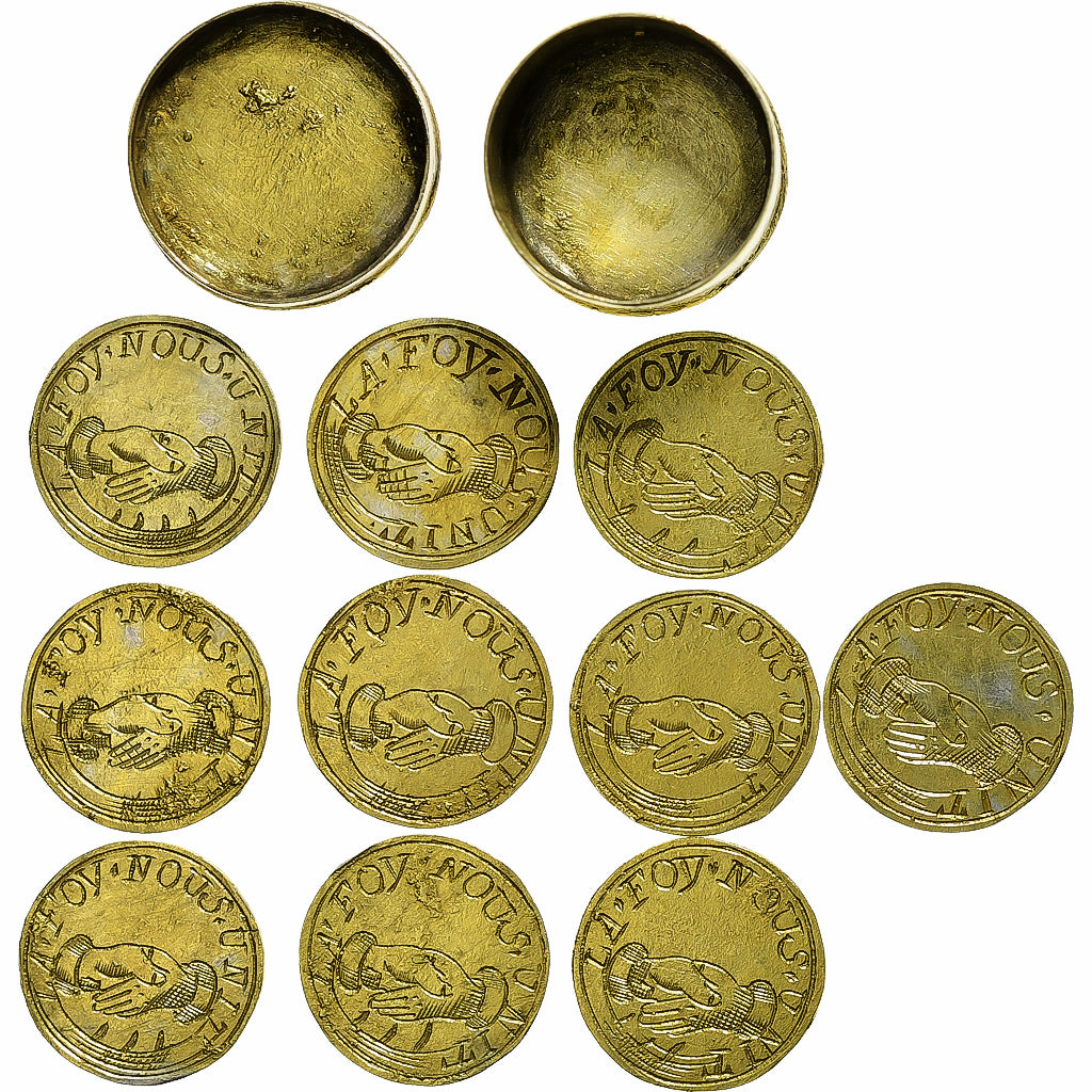 Frankrijk, Boîte à treizain + 10 deniers à épouser, Vermeil, PR, Terisse:cf.