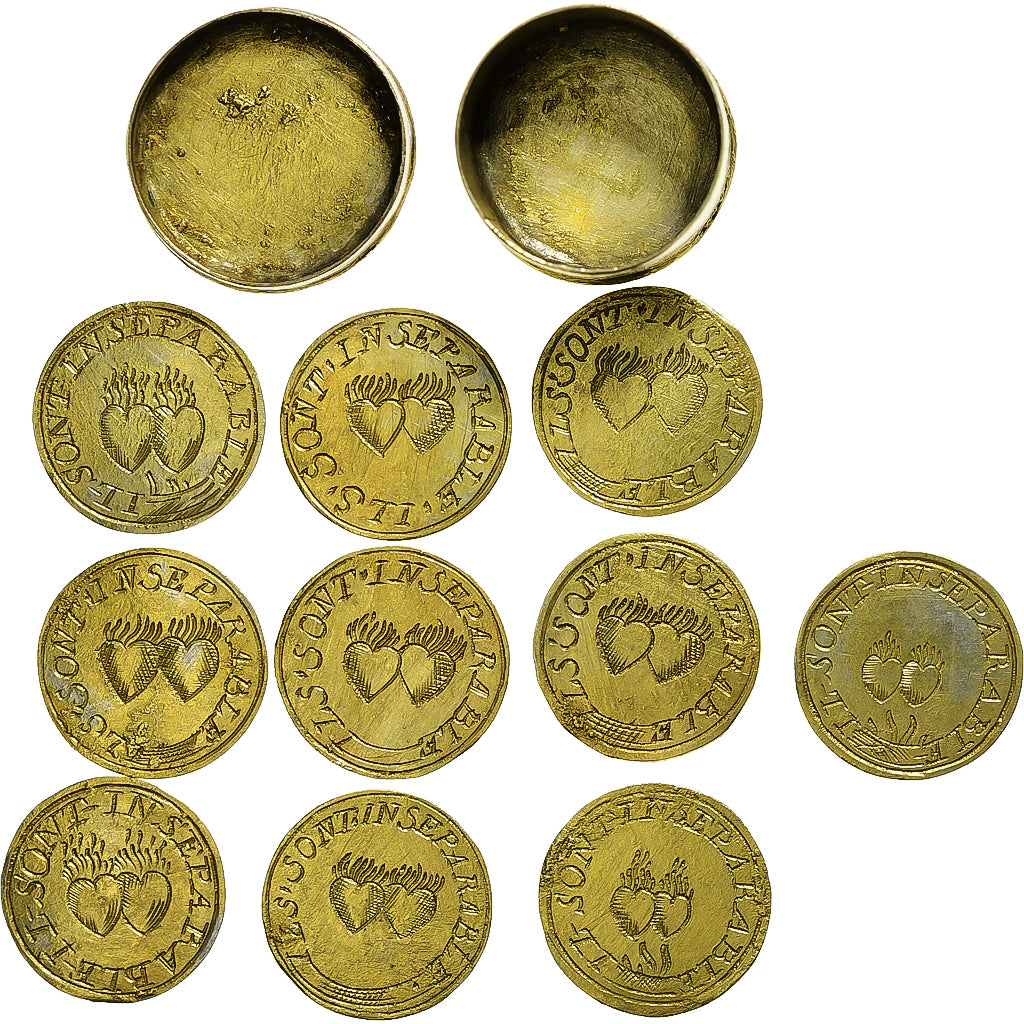 Frankrijk, Boîte à treizain + 10 deniers à épouser, Vermeil, PR, Terisse:cf.