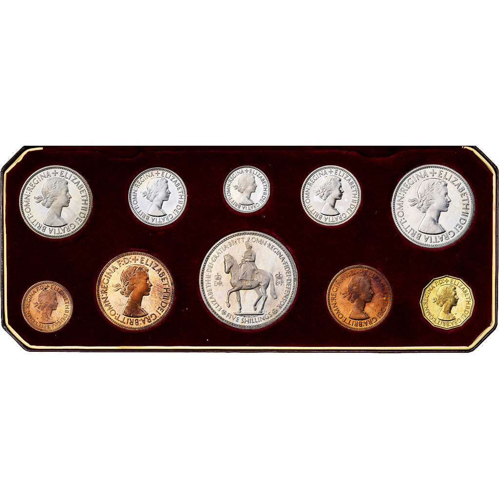 United Kingdom, Elizabeth II, Proof Set, Coronation, 1953, London, MS(63)
