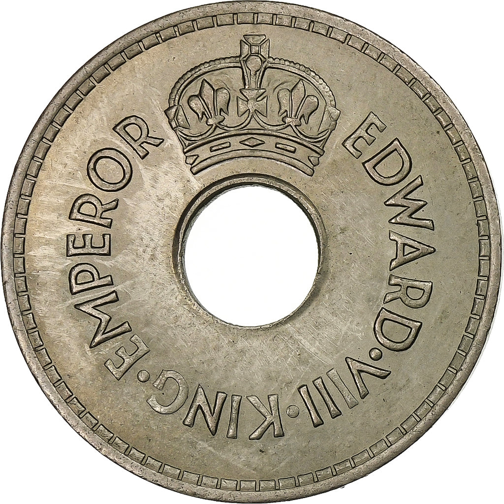 Fiji, Edward VIII, Penny, 1936, London, Copper-nickel, MS(60-62), KM:6