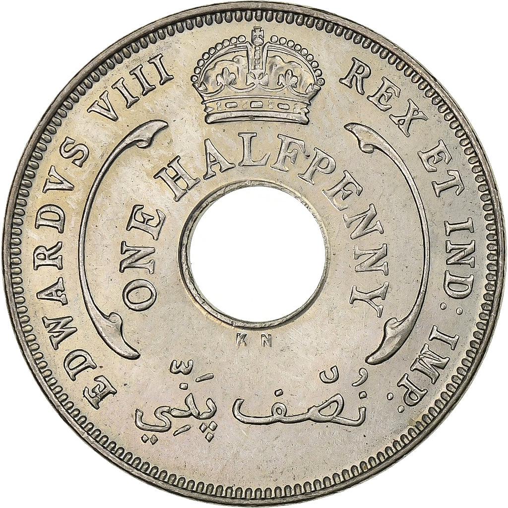 British West Africa, Edward VIII, 1/2 Penny, 1936, Birmingham, Copper-nickel
