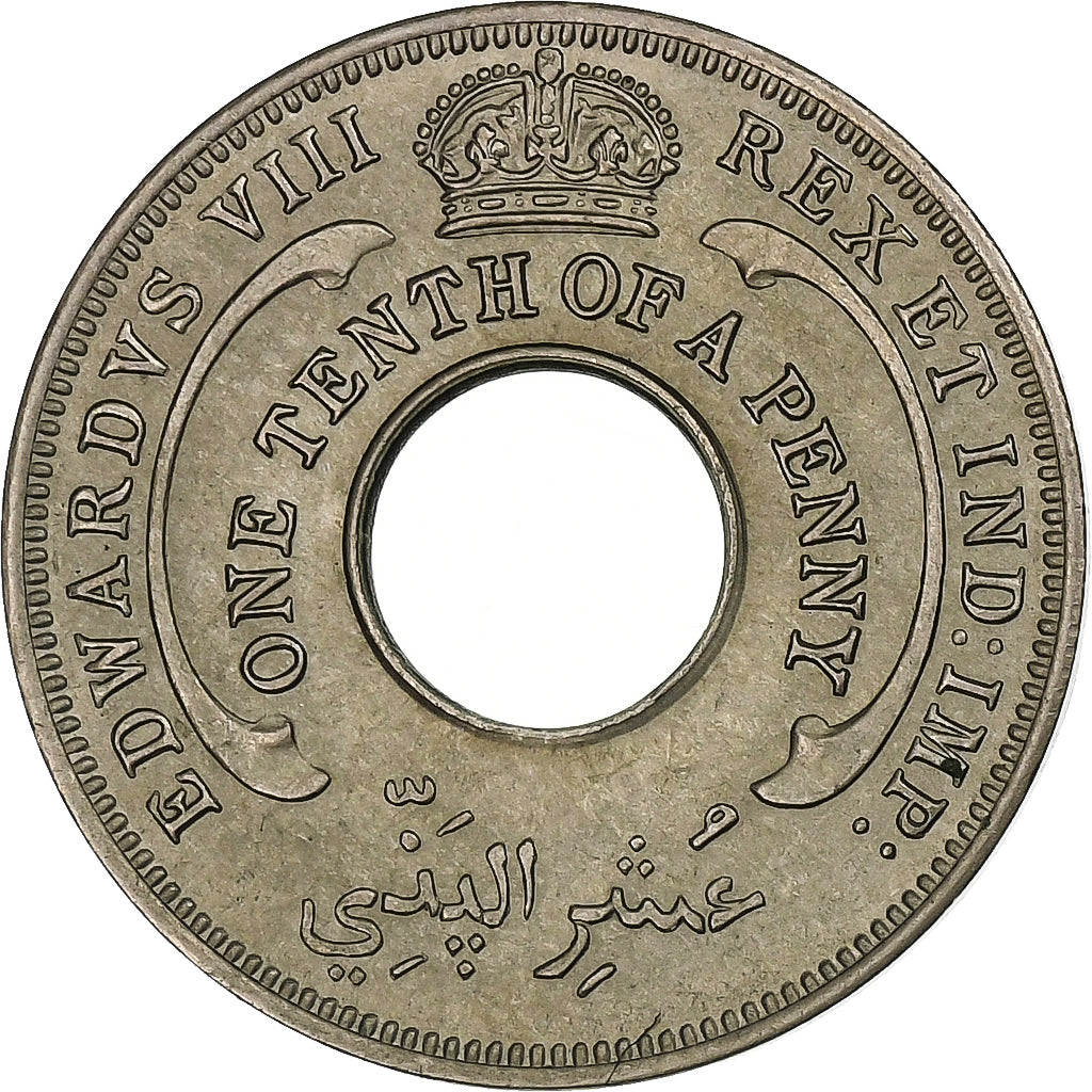 British West Africa, Edward VIII, 1/10 Penny, 1936, Birmingham, Copper-nickel