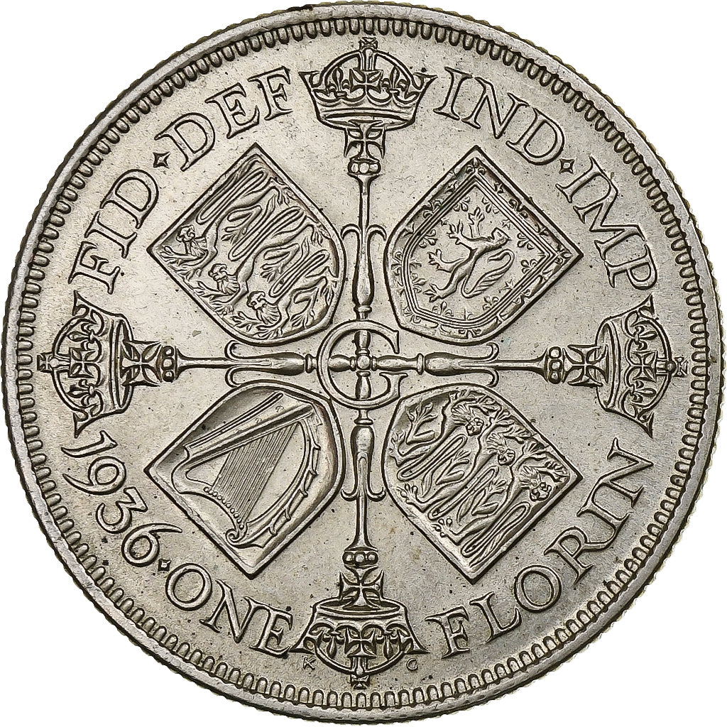 United Kingdom, George V, Florin, 1936, London, Silver, MS(60-62), Spink:4038