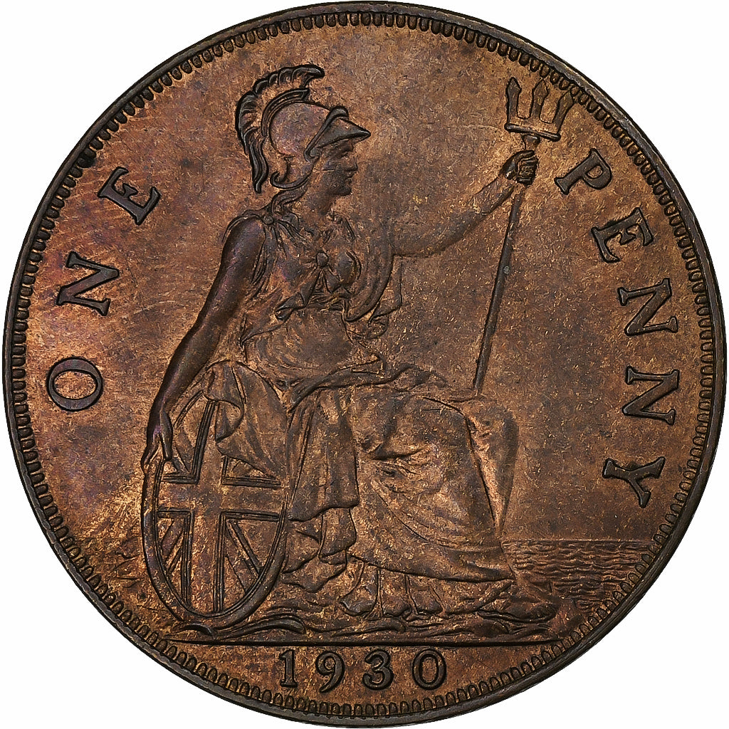 Reino Unido, George V, Penny, 1930, London, Small head, Bronze, MS(63)