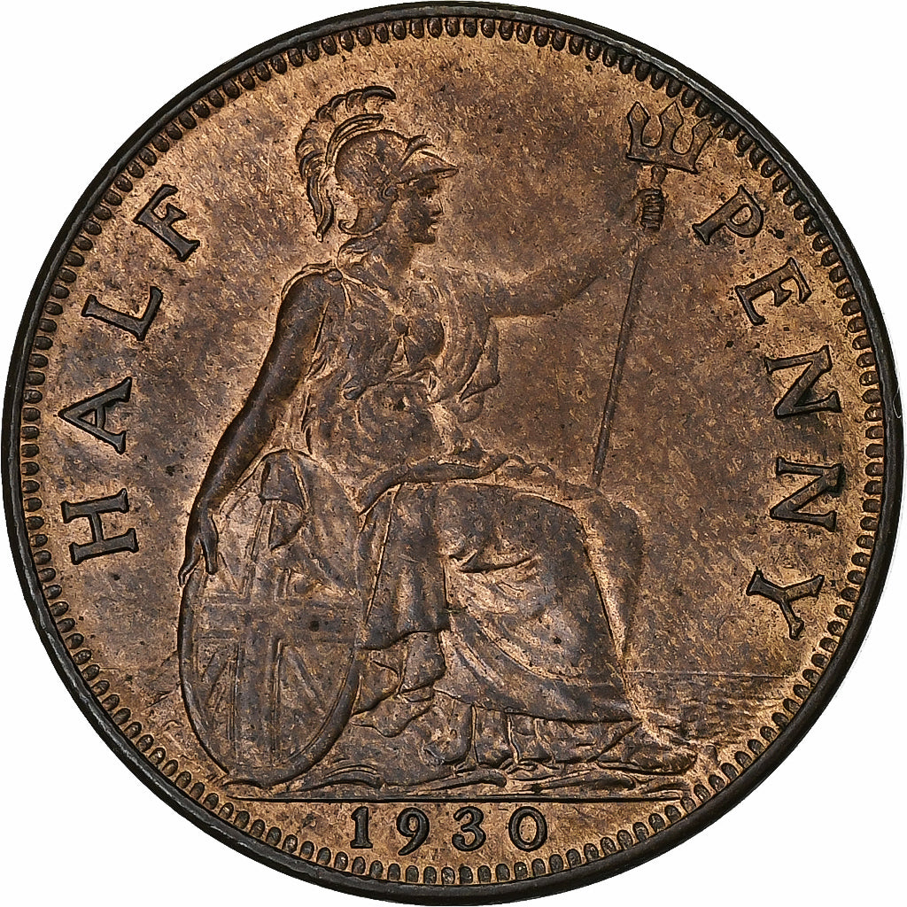 Royaume-Uni, George V, 1/2 Penny, 1930, Londres, Bronze, SPL, Spink:4058, KM:837