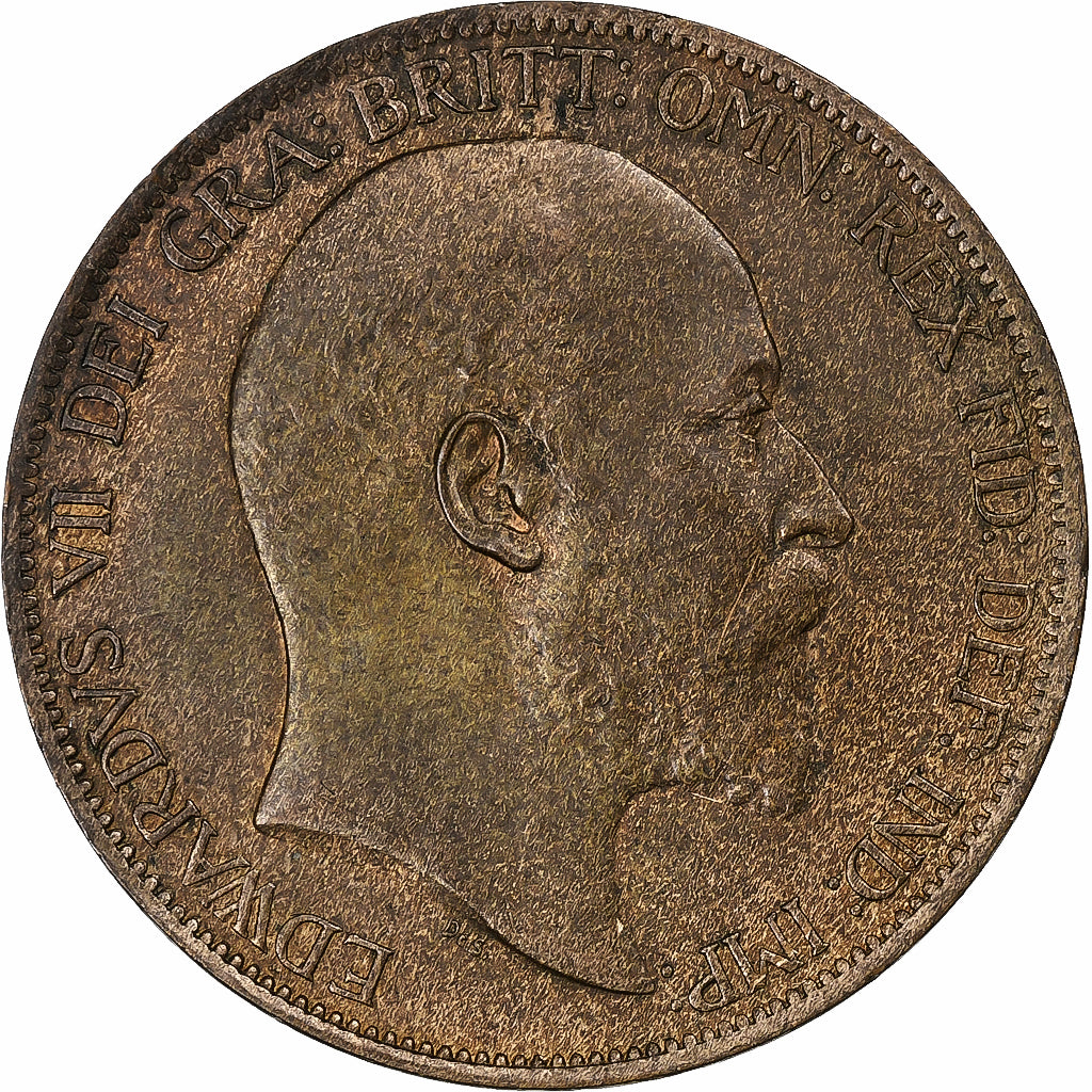 Reino Unido, Edward VII, Penny, 1902, London, Bronce, EBC, Spink:3990, KM:794