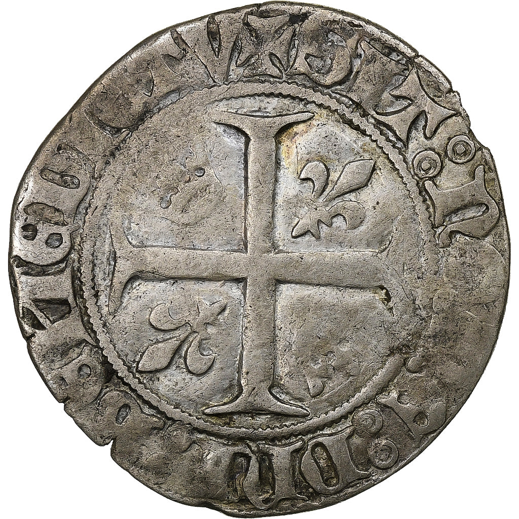 França, Charles VI, Blanc Guénar, 1389, Lingote, EF(40-45), Duplessy:377A