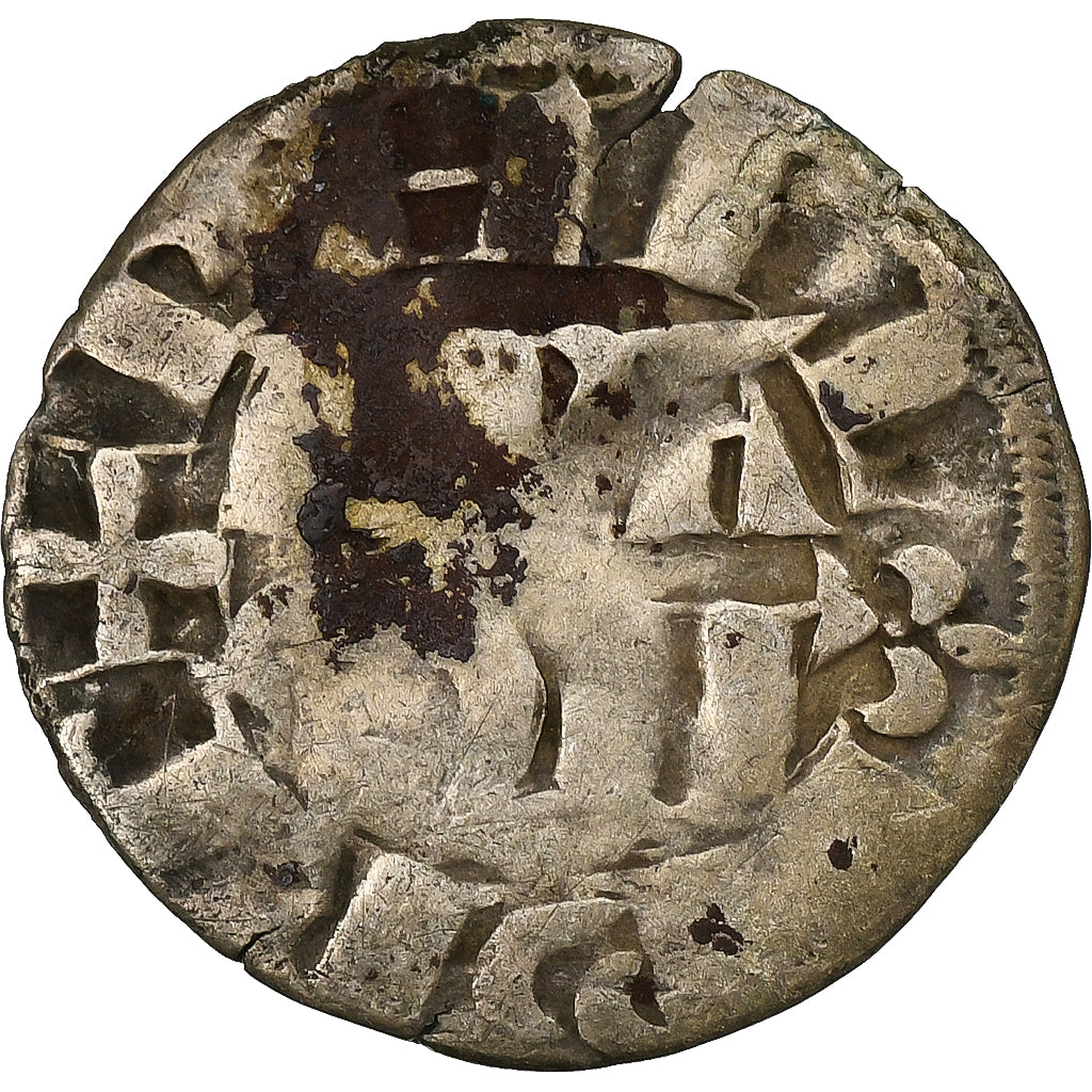 France, Philippe II Auguste, Denier Parisis, 1180-1223, Arras, Billon