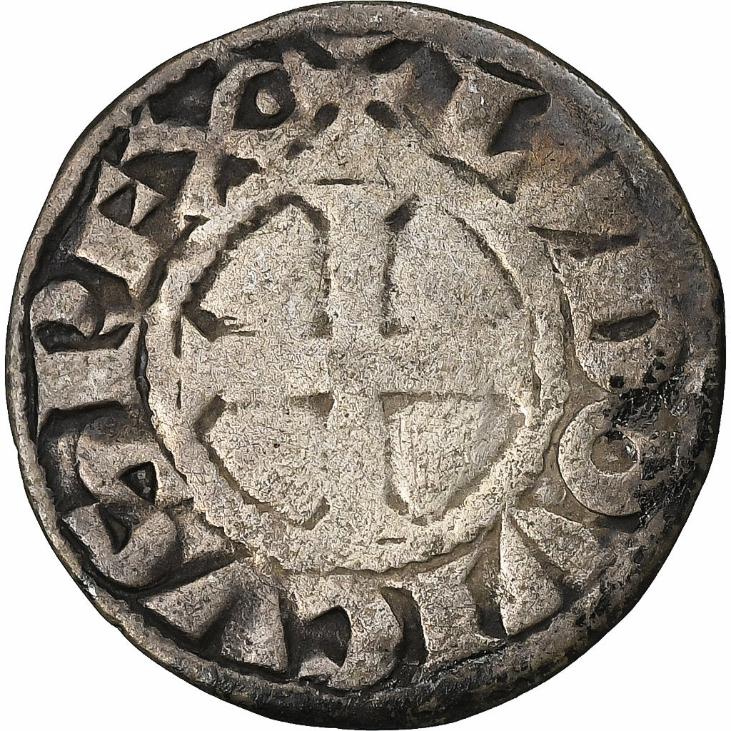 Francja, Louis VIII-IX, Denier Tournois, 1223-1244, Bilon, VF(20-25)