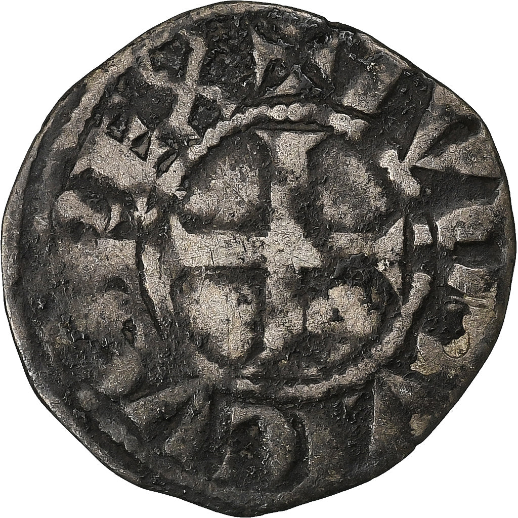 Francja, Louis VIII-IX, Denier Tournois, 1223-1244, Bilon, VF(20-25)