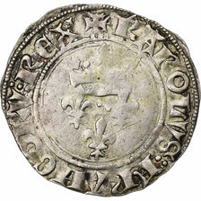 France, Charles VI, Gros dit "Florette", 1417, Paris, Billon, VF(30-35)