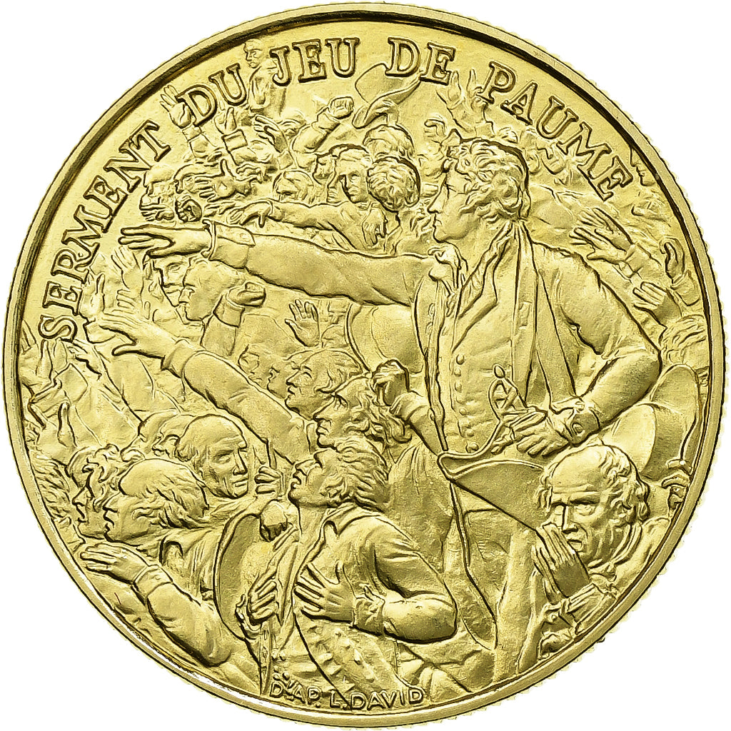França, medalha, Serment du Jeu de Paume, 1989, Monnaie de Paris, Dourado