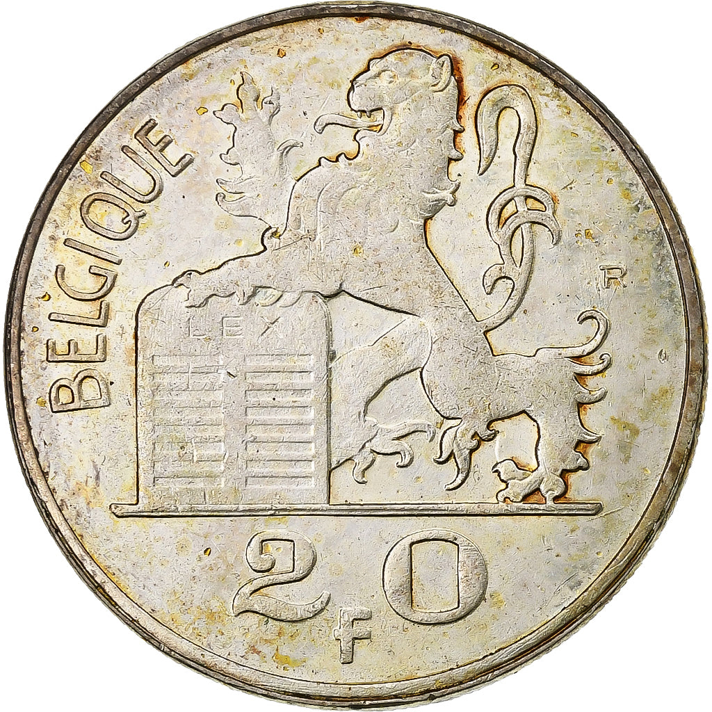 Belgio, Régence Prince Charles, 20 Francs, Mercure, 1949, Brussels, Argento