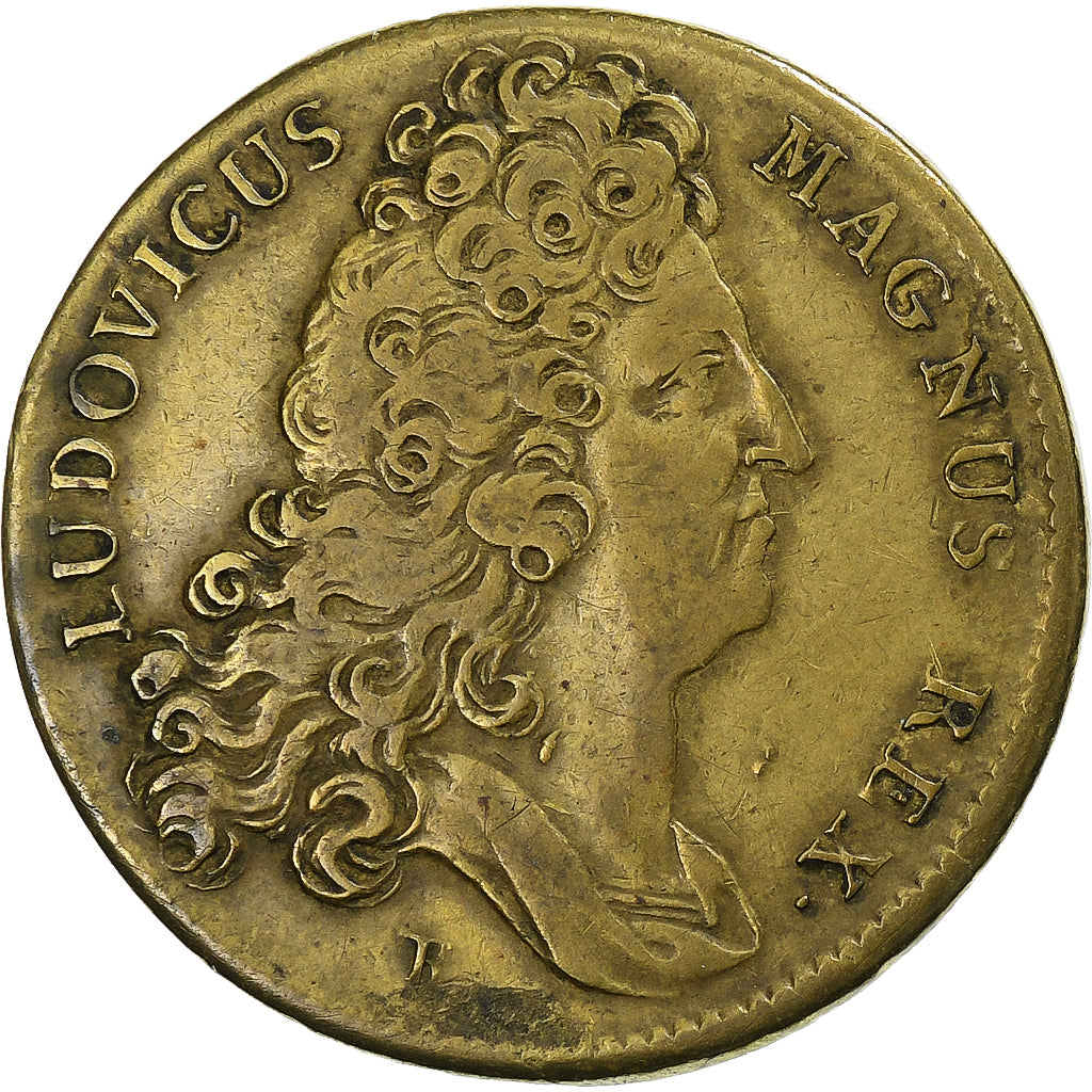 Francia, zeton, Louis XIV, Hercule, Latón, BC+