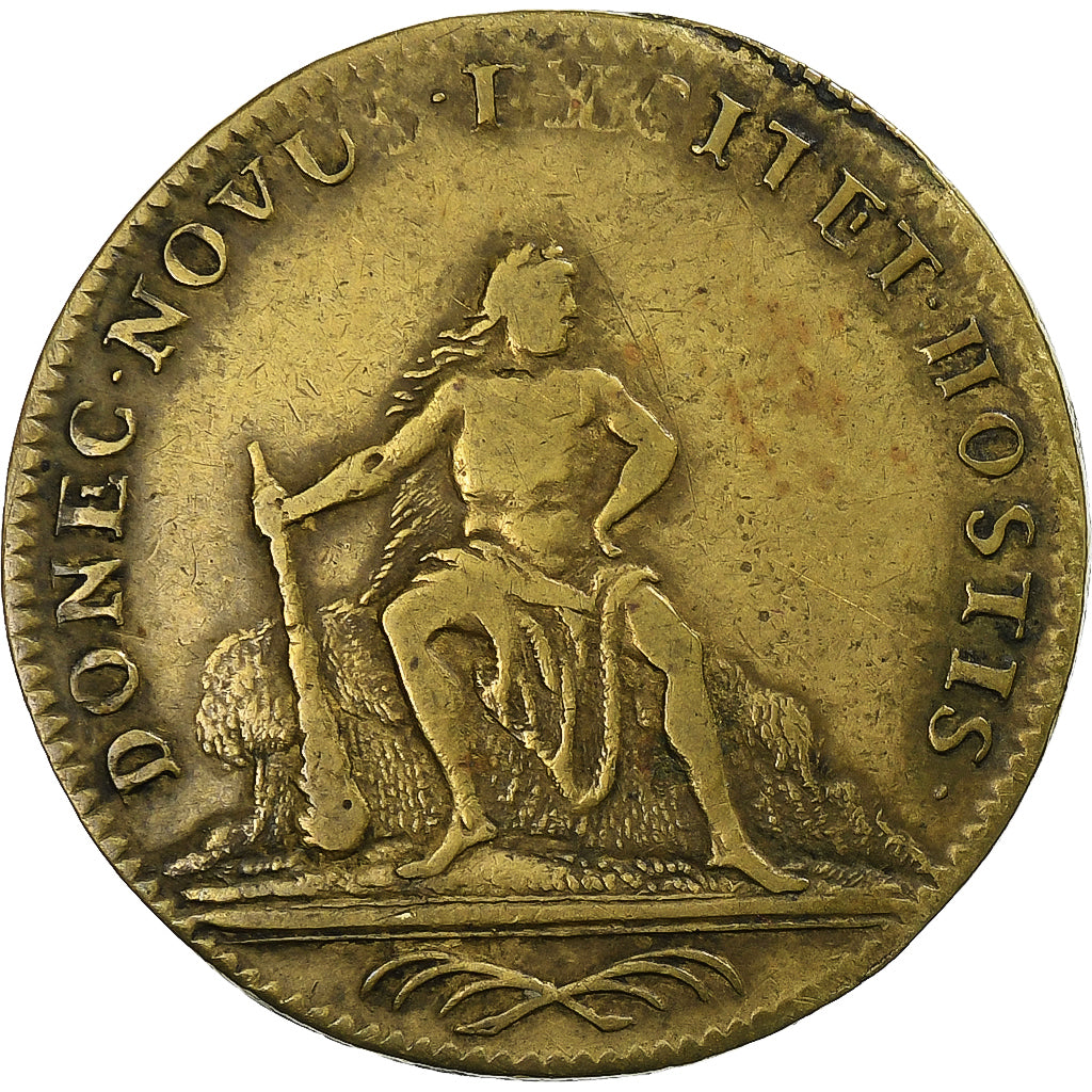 Francia, zeton, Louis XIV, Hercule, Latón, BC+