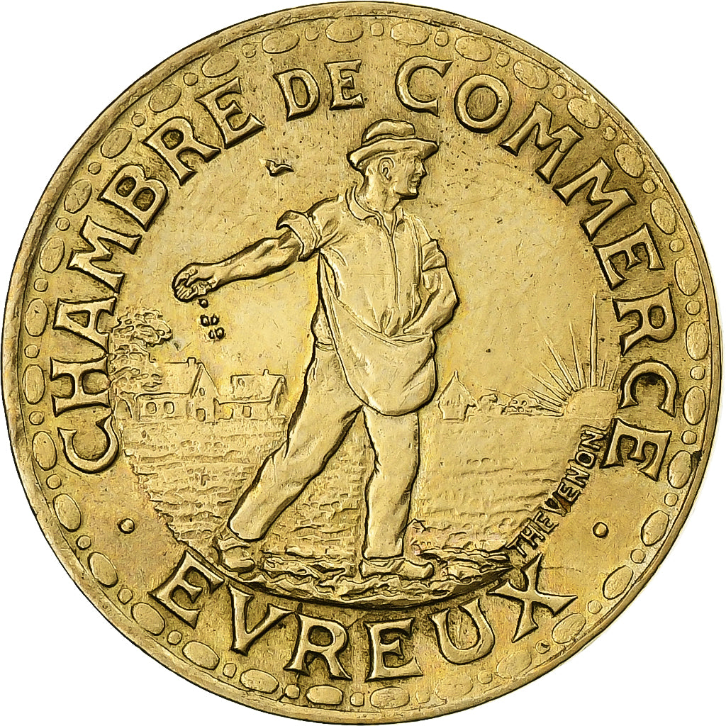 Francja, Franc, Chambre de commerce, 1922, Paris, Brązal, AU(50-53)