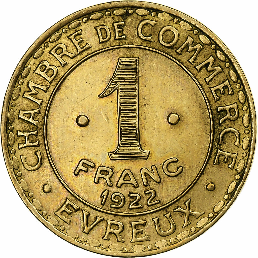 Francja, Franc, Chambre de commerce, 1922, Paris, Brązal, AU(50-53)