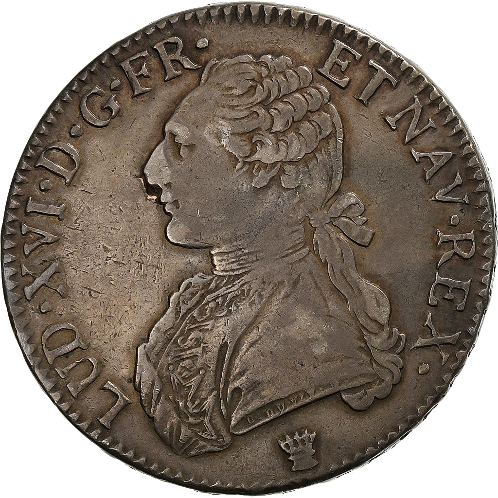 France, Louis XVI, Ecu aux branches d'olivier, 1789, Limoges, Silver, EF(40-45)