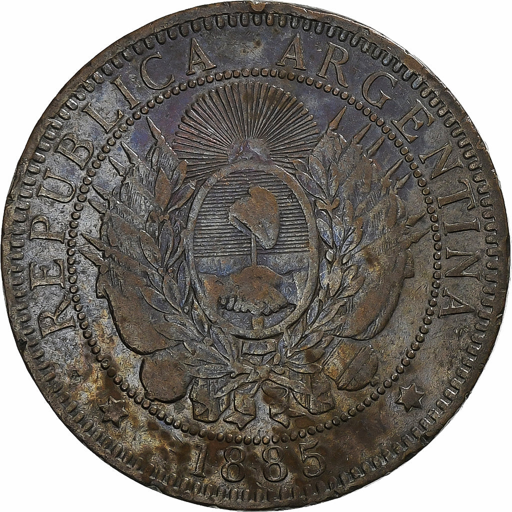 Argentine, 2 Centavos, 1885, Bronze, TTB, KM:33