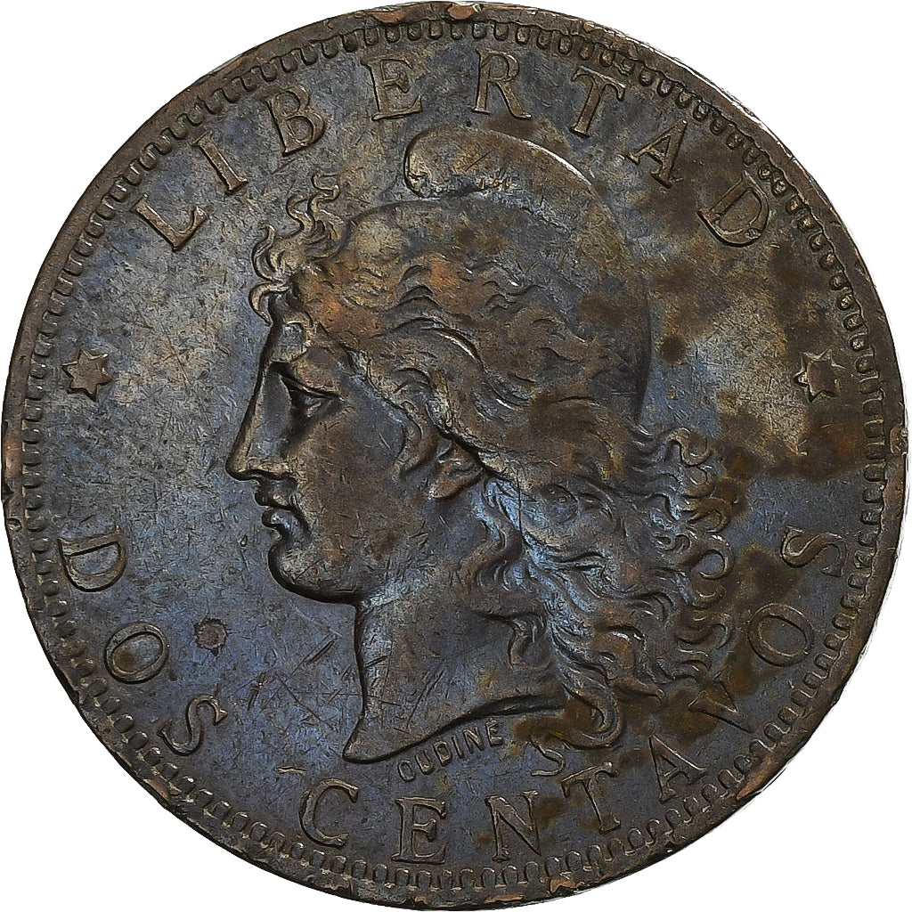 Argentine, 2 Centavos, 1885, Bronze, TTB, KM:33