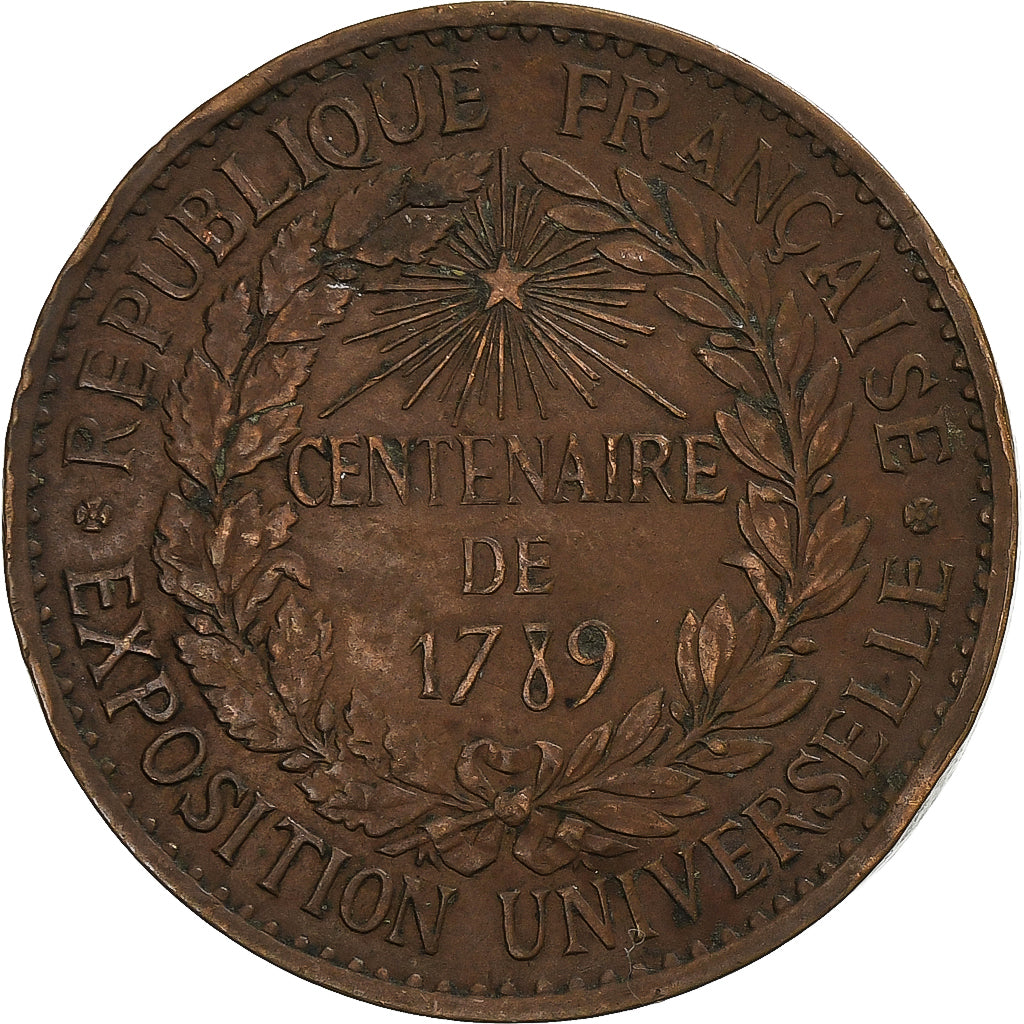 França, medalha, Centenaire de 1789 exposition universelle, 1889, Bronze
