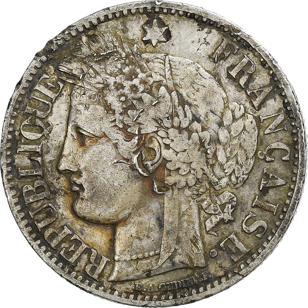 France, 2 Francs, Cérès, 1870, Paris, Argent, TB+, Gadoury:530