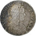 Francia, Louis XIV, 1/2 Écu à la mèche longue, 1654, Nantes, Argento, B+
