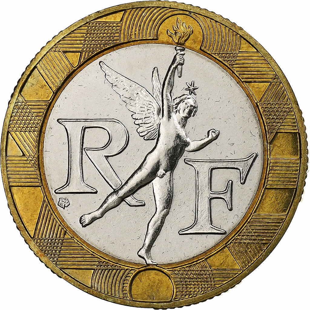 France, 10 Francs, Génie, 1989, Monnaie de Paris, BU, Bi-Metallic, MS(65-70)