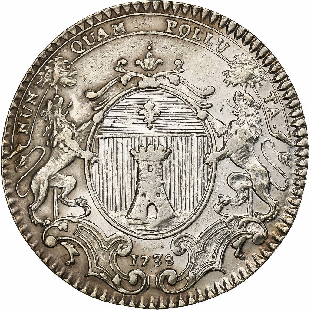 França, Token, Luís XV, Chambre de Commerce de Bayonne, 1738, Prata, Nova