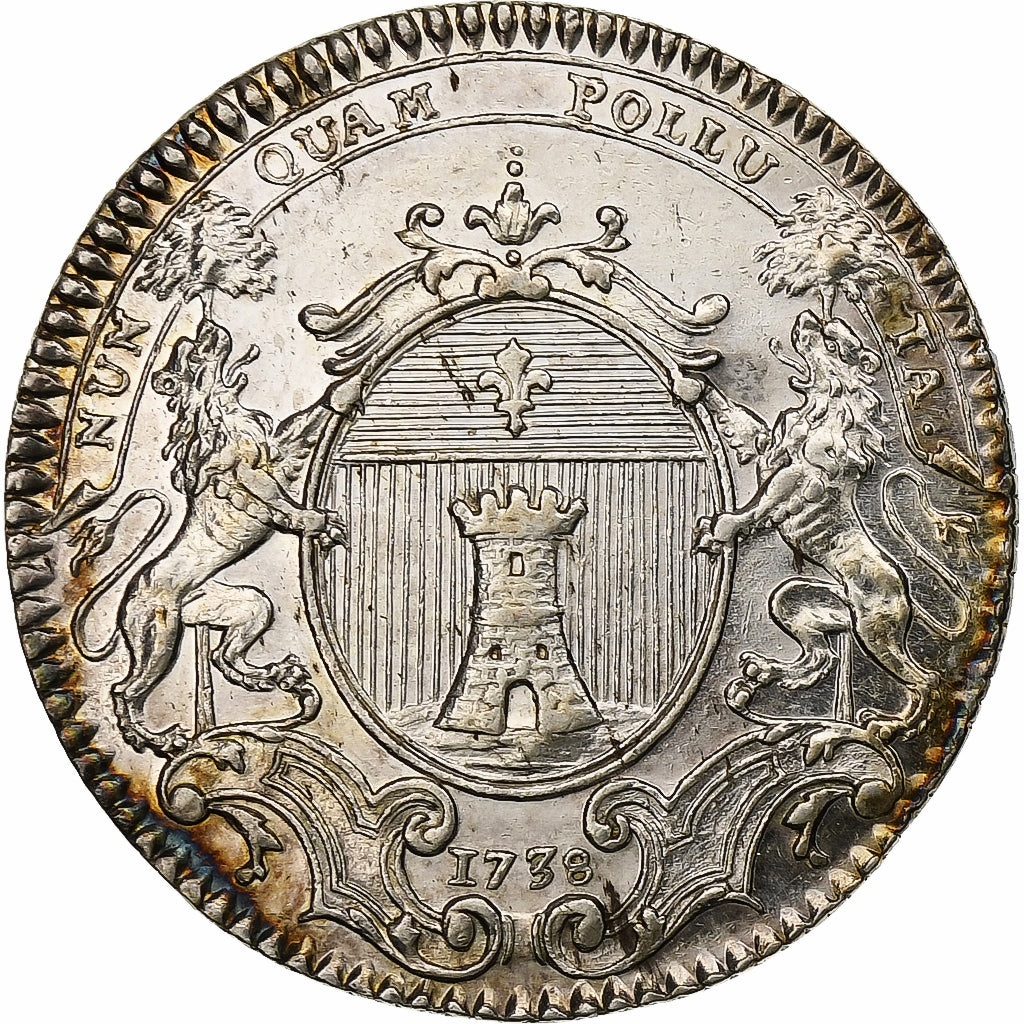 France, Jeton, Louis XV, Chambre de Commerce de Bayonne, 1738, Argent, Refrappe