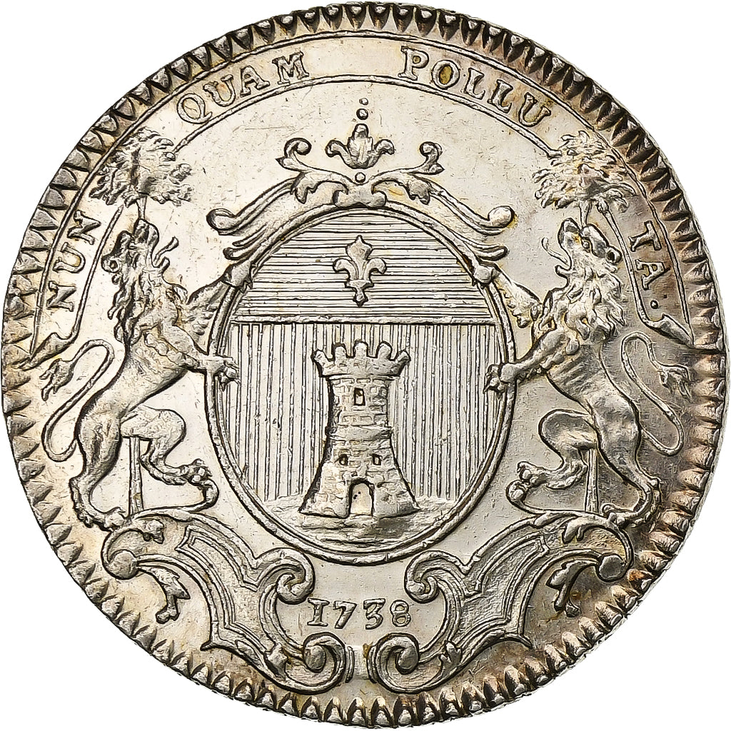 France, Jeton, Louis XV, Chambre de Commerce de Bayonne, 1738, Argent, Refrappe
