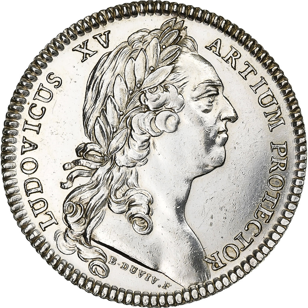 France, Token, Louis XV, Etats de Bretagne, 1756, Silver, Duvivier, Restrike