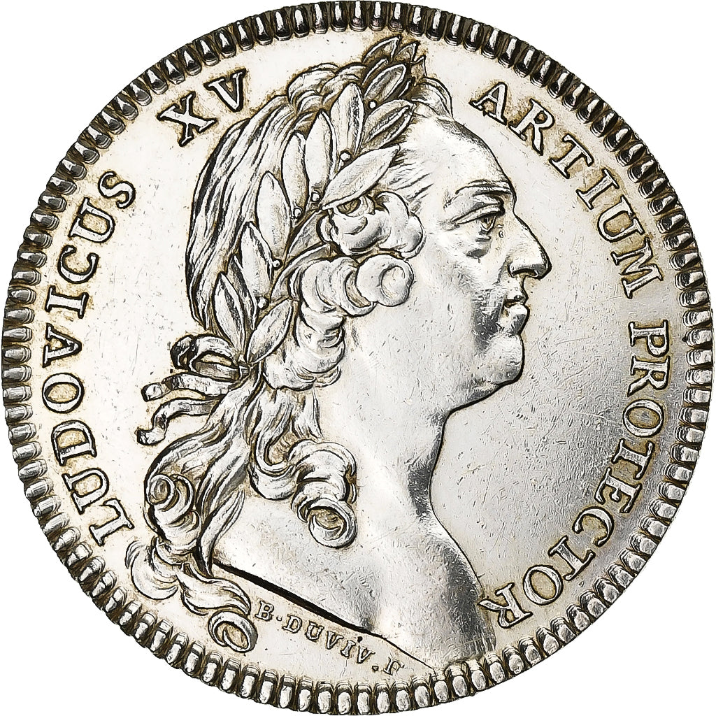 France, Token, Louis XV, Etats de Bretagne, 1756, Silver, Duvivier, Restrike