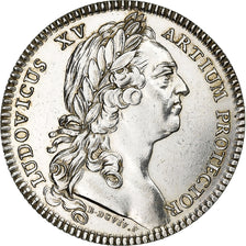 France, Token, Louis XV, Etats de Bretagne, 1756, Silver, Duvivier, Restrike