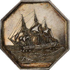 France, Token, Compagnie Bordelaise, Assurance Maritime, 1843, Silver, Dubois.E