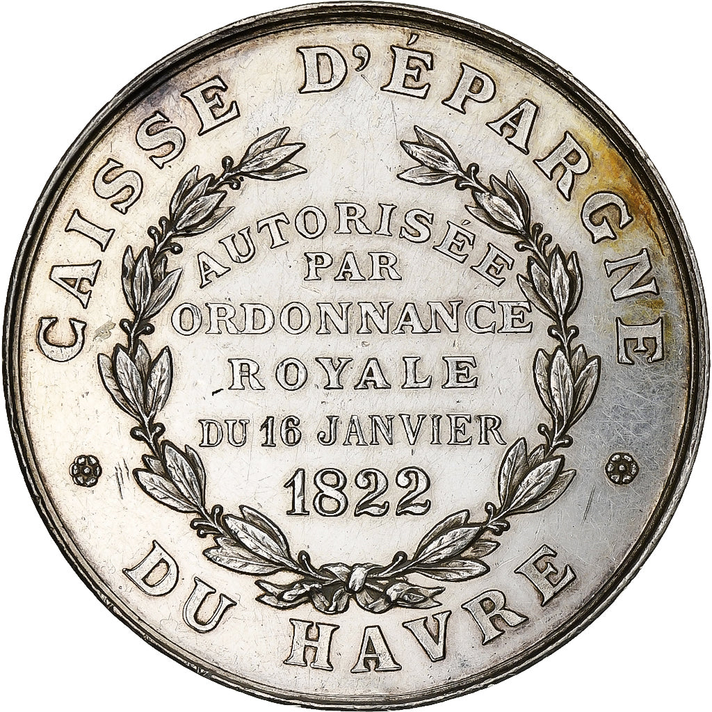 Francia, medaglia, caisse d'Epargne du Havre, 1822, Argento, Rieul, SPL-