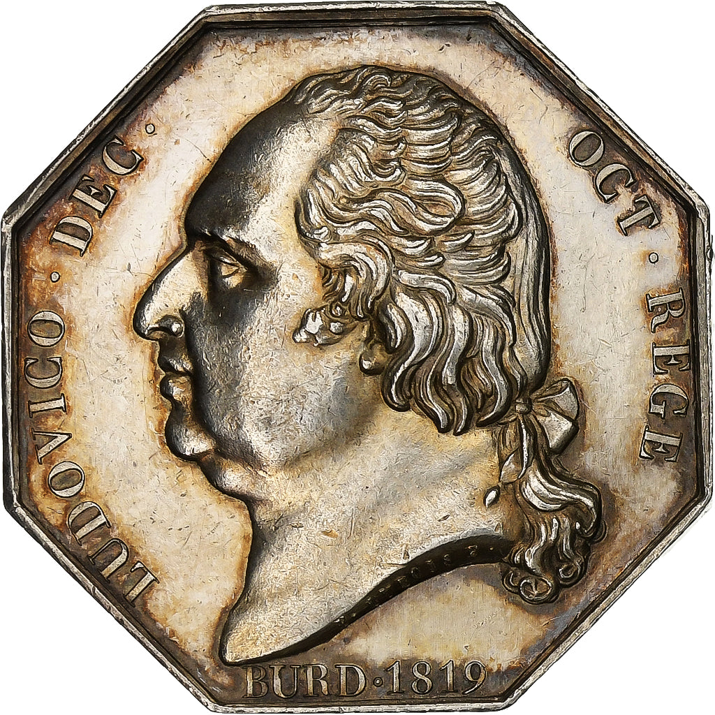 France, Jeton, Louis XVIII, Compagnie du pont de Bordeaux, 1819, Argent, SUP