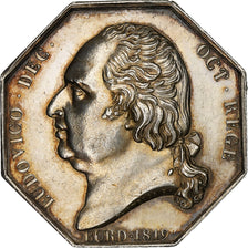 France, Jeton, Louis XVIII, Compagnie du pont de Bordeaux, 1819, Argent, SUP