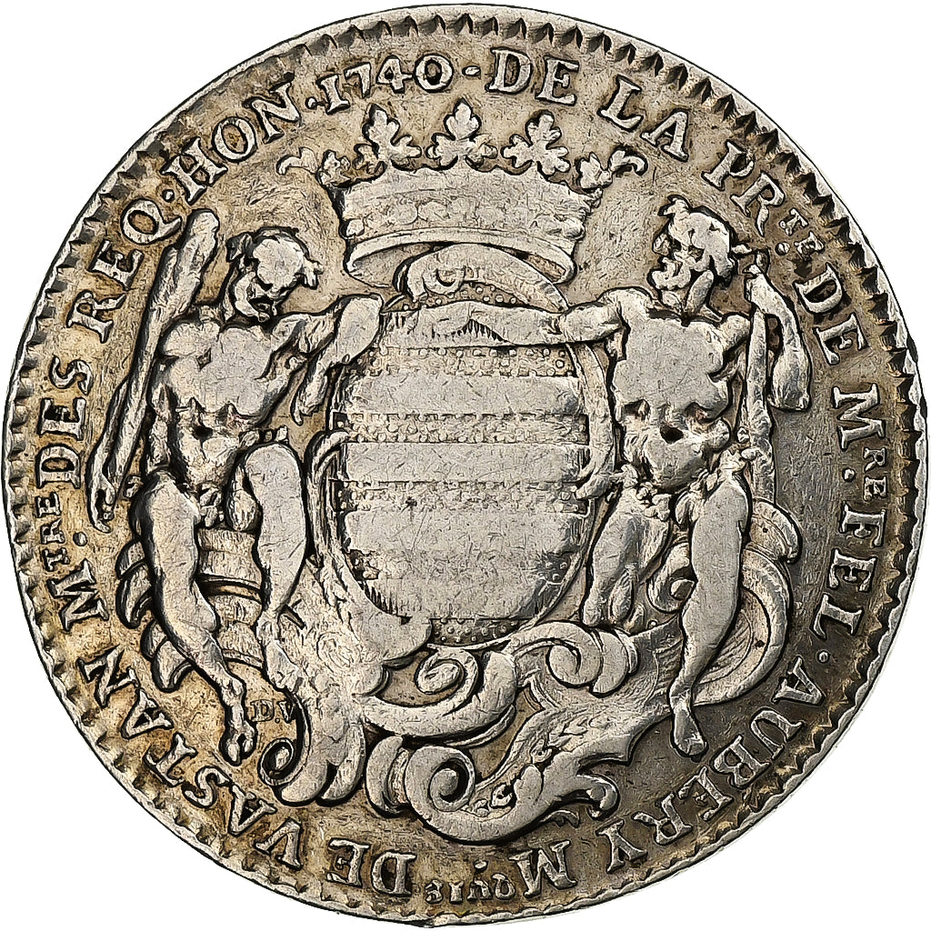 France, Token, Félix Aubery de Vatan, 1740, Silver, VF(30-35)