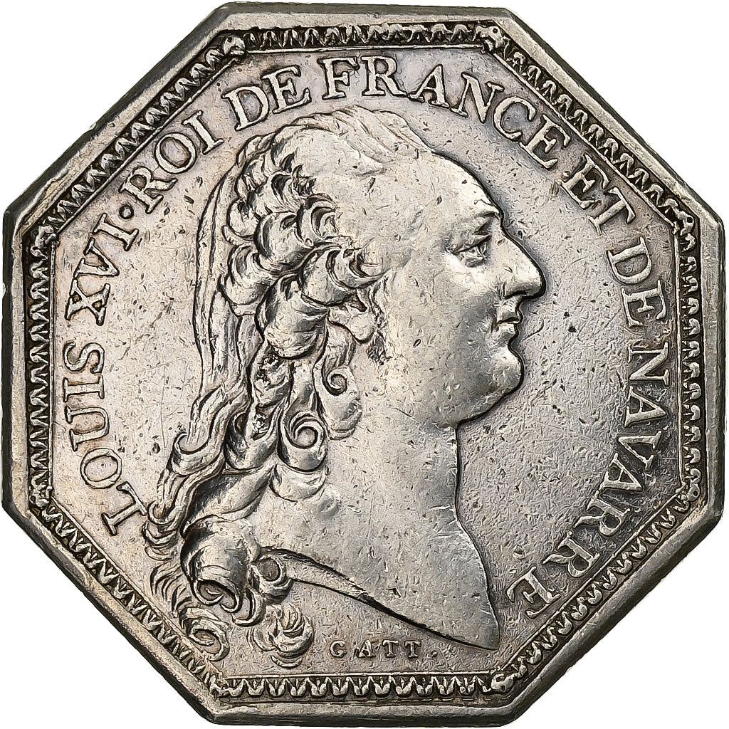 Francia, zeton, Louis XVI, Trésorerie Générale de la Maison, Plata, Gatteaux