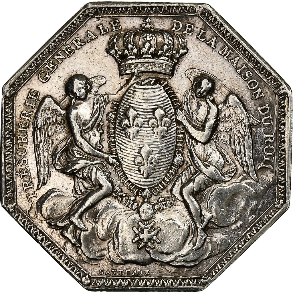 Francia, zeton, Louis XVI, Trésorerie Générale de la Maison, Plata, Gatteaux