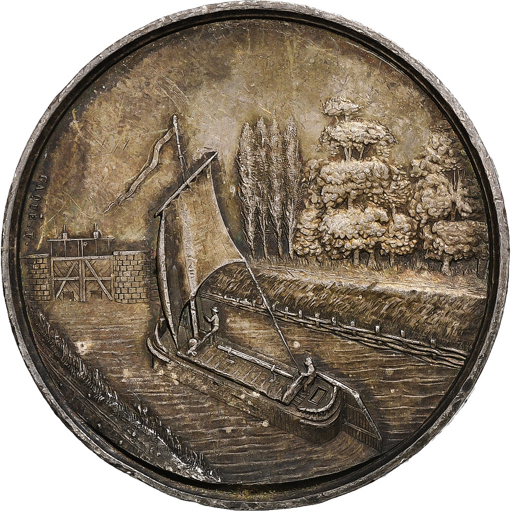 Francia, medalla, Canalisation de la Scarpe inférieure, Plata, EBC