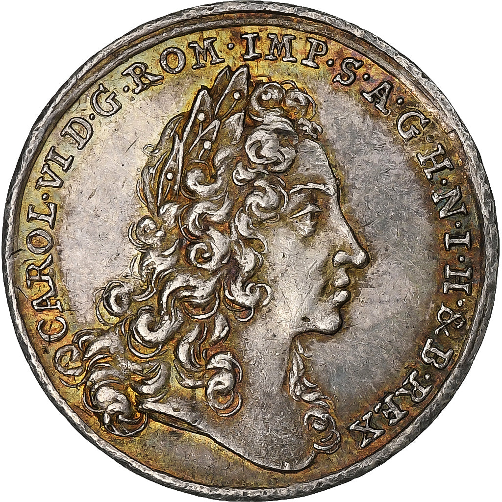 Holy Roman Empire, Token, Charles VI, Coronation, 1711, Silver, AU(55-58)