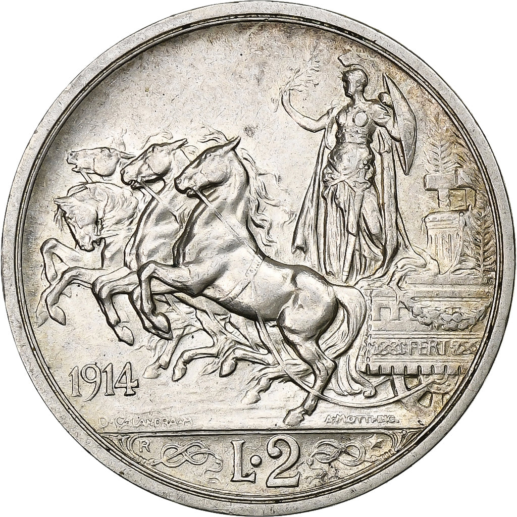 Italia, Vittorio Emanuele III, 2 Lire, 1914, Rome, Argento, SPL-, KM:55