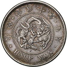 Korea, Kuang Mu, 1/2 Won, 1906, Silver, AU(50-53), KM:1129