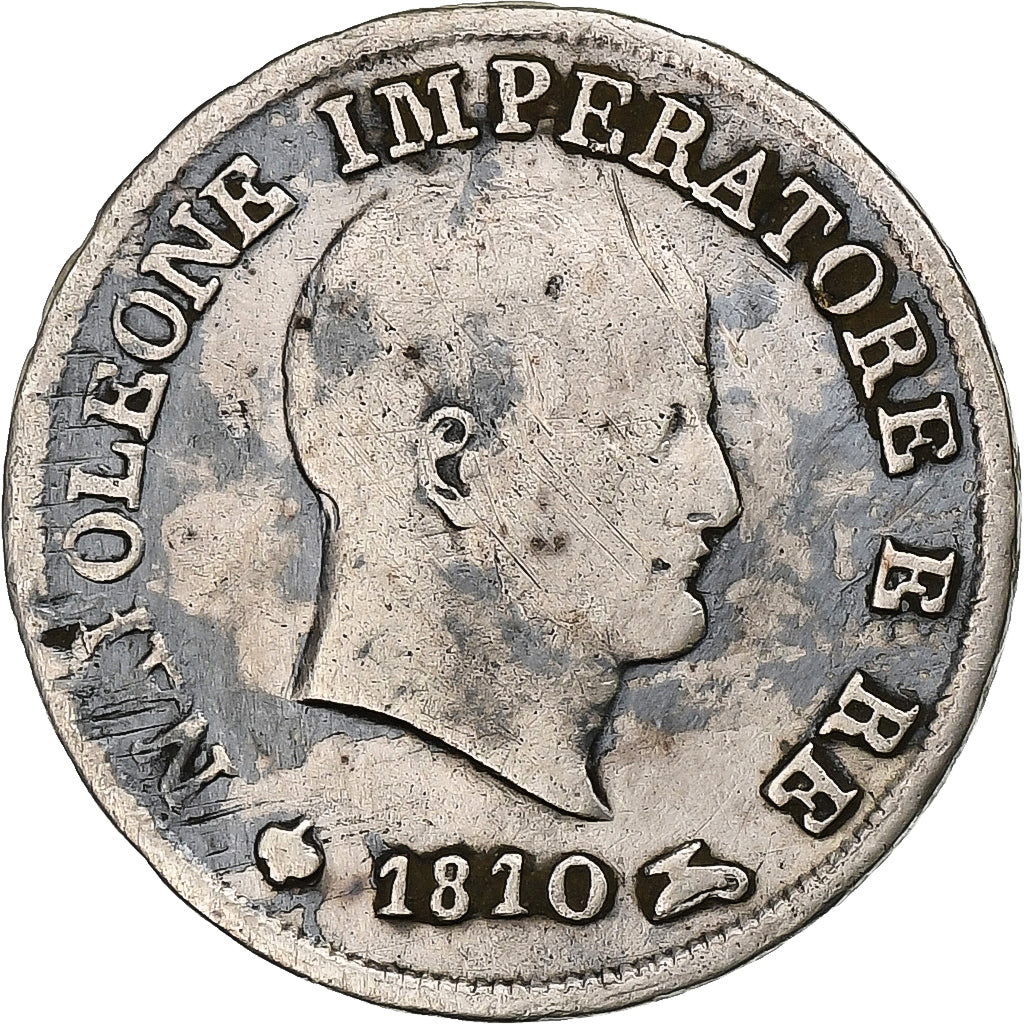 Kingdom of Italy, Napoleon I, 10 Soldi, 1810, Milan, Srebro, VF(20-25)