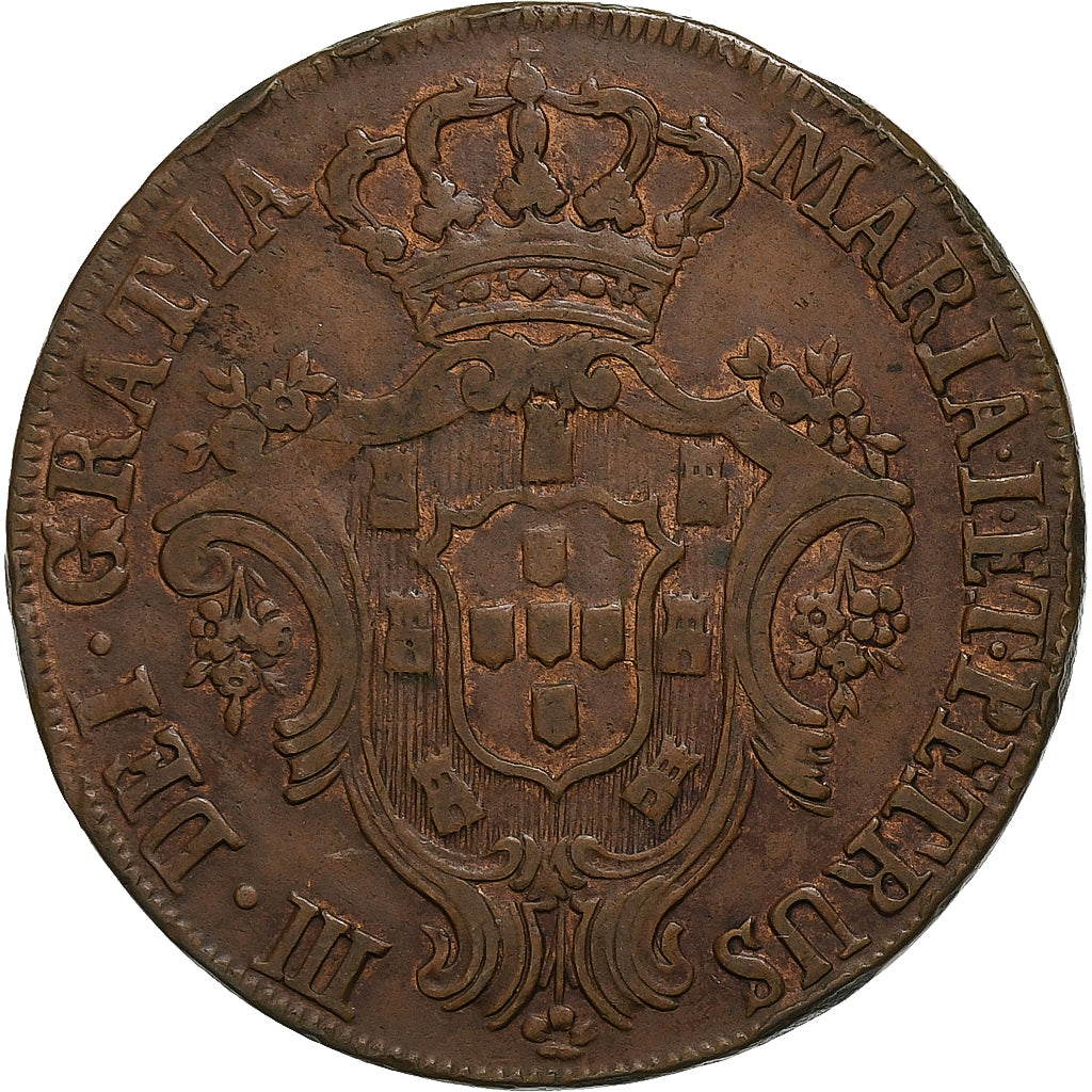 Portugal, Maria I and Pedro III, 10 Reis, 1778, Lisbon, Miedź, EF(40-45)