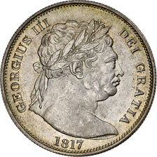 United Kingdom, George III, 1/2 Crown, 1817, London, Silver, MS(63), Spink:3788