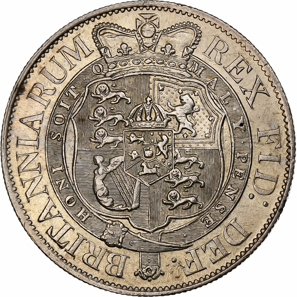 United Kingdom, George III, 1/2 Crown, 1818, London, Silver, MS(60-62)